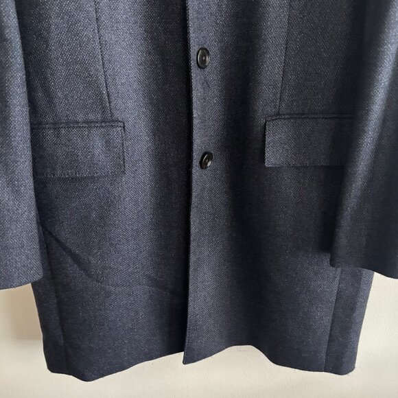 $850 Club Monaco x Loro Piana Blue Wool Dream Tweed Overcoat/ Car Coat - 40 - Picture 4 of 13